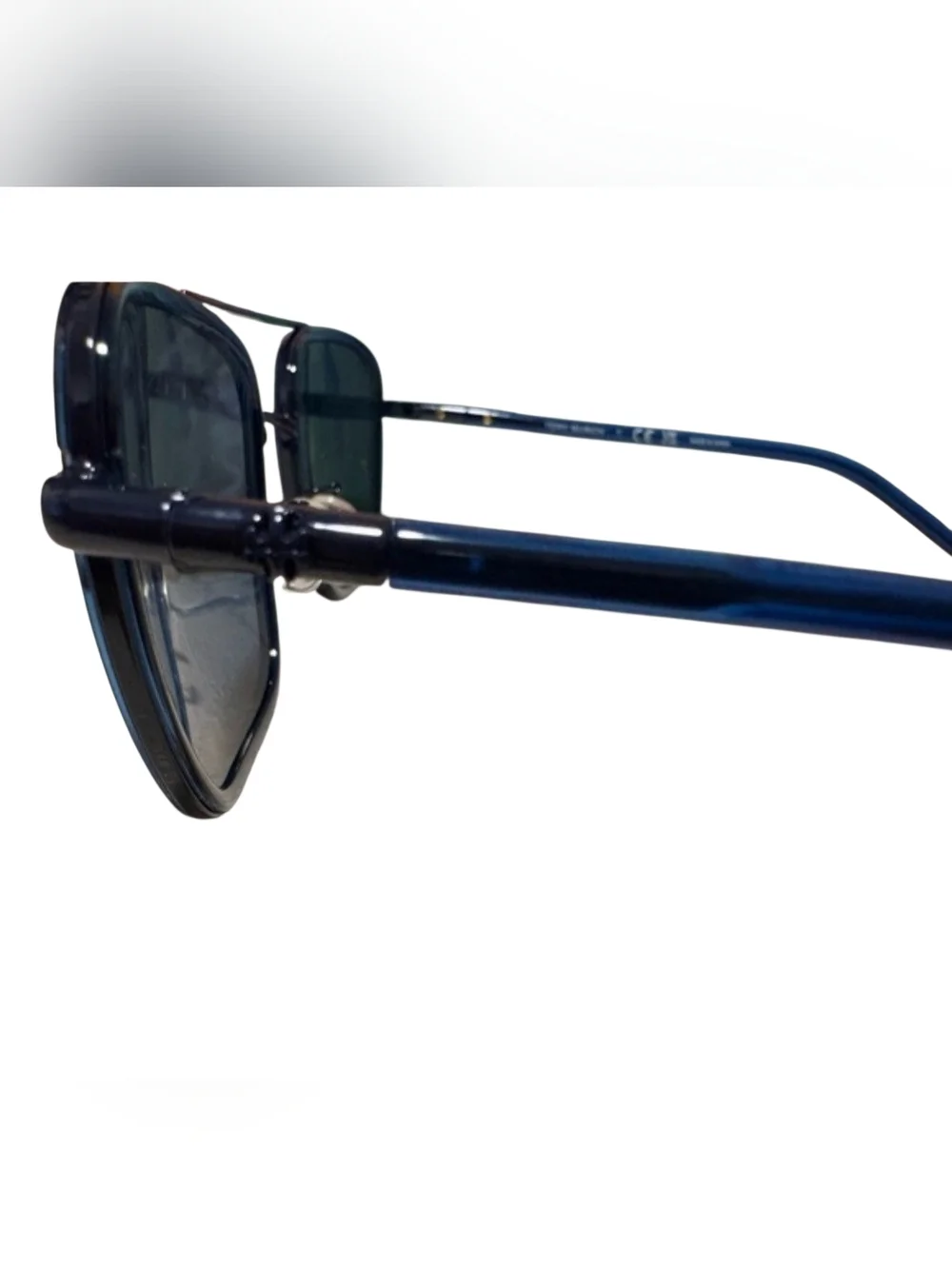 Tory Burch Navy Lens Sunglasses with Orange Logo Case - Picture 6 of 7